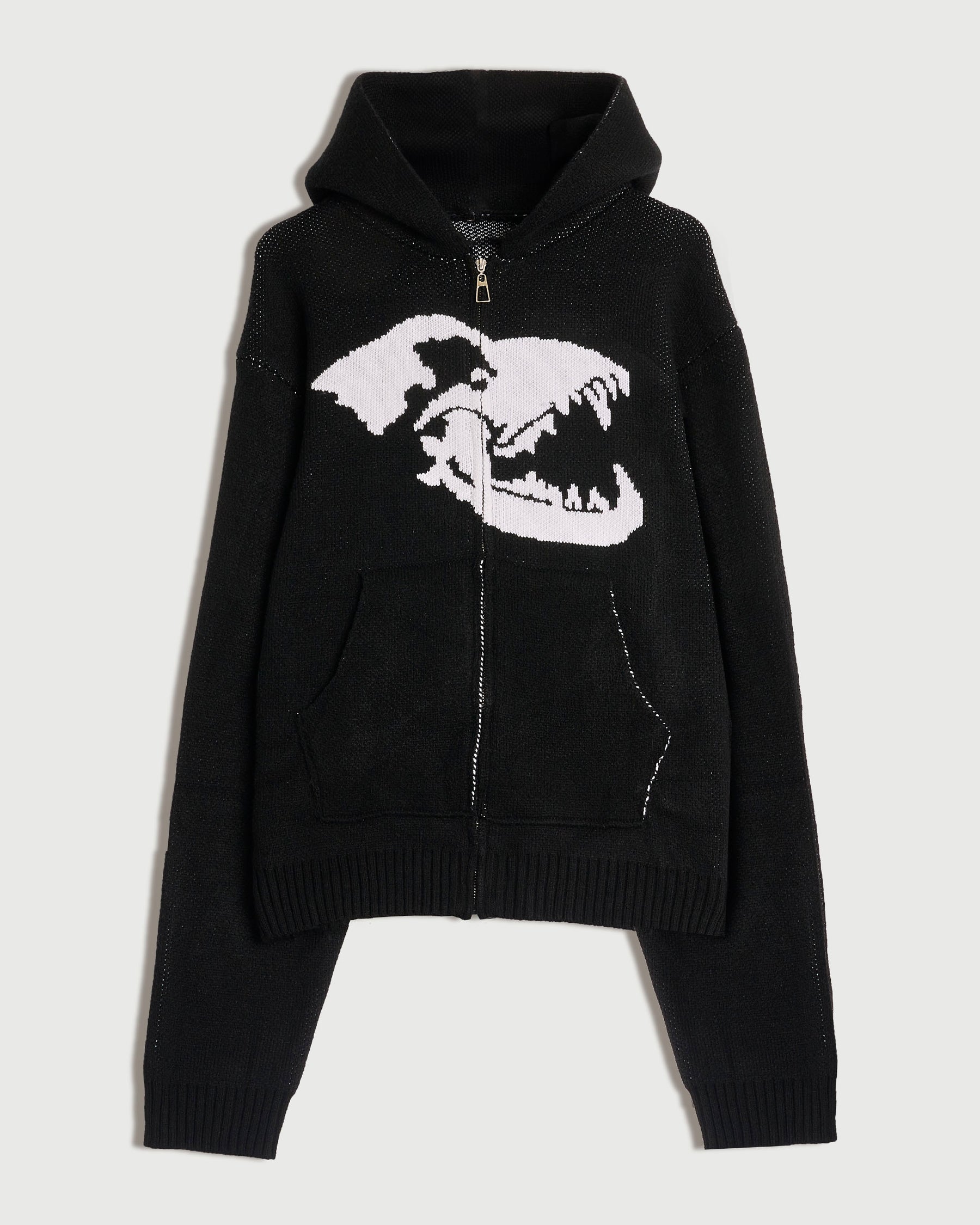 KCANINE SKULL KNIT ZIP-UP