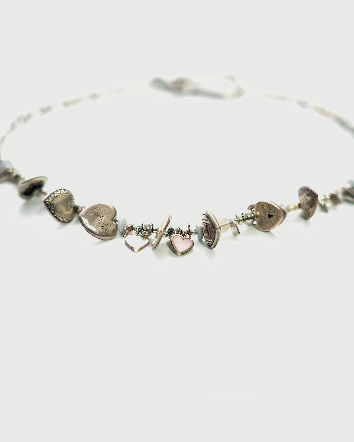 GREY WOLF HEART NECKLACE
